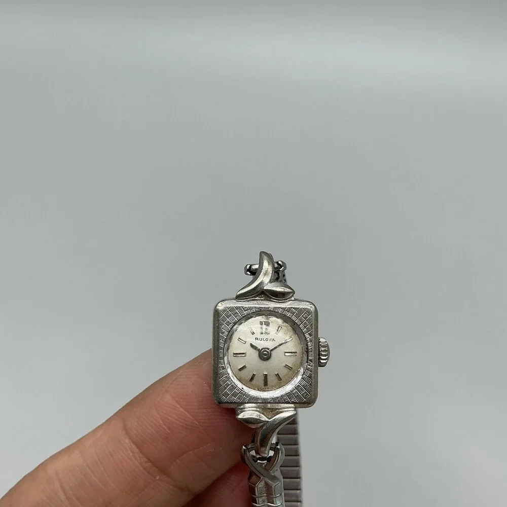 Vintage Bulova 1969 Womens Watch 14mm Square Cocktail 10K RGP Manual Wind